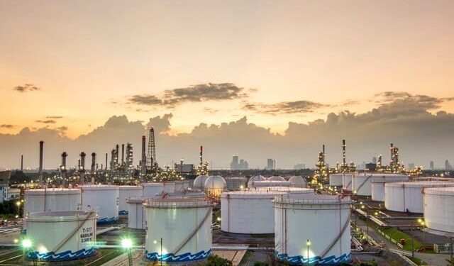 refinery-at-sunset