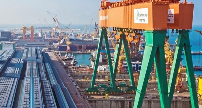 Singapore mega merger crane shot