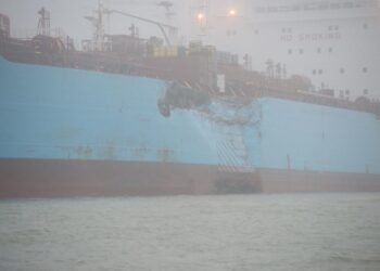 Collision near Morgans Point in Houston Ship Channel