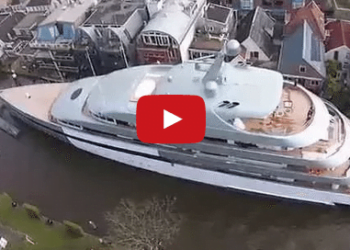 WATCH: Superyacht Dwarfs Small Dutch Town