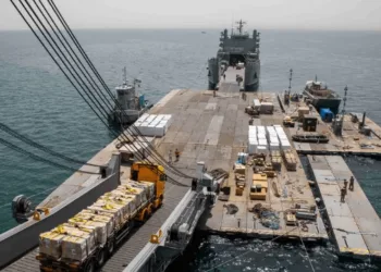 American Landing Craft Go Aground in Gaza in Heavy Weather
