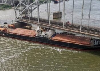 Russian Cargo Ship Hits Train Bridge Supplying Crimea