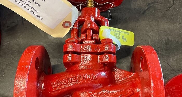 W&O Supply valve with RFID tag attached for digitalized valve management