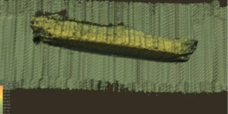 Sonar image shows the MV Cemfjord wreckage. Image credit: MAIB
